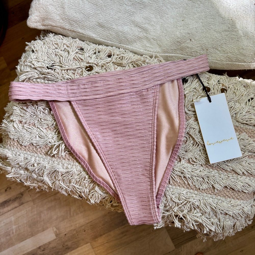 Aerie Mauve Textured Bikini Bottom